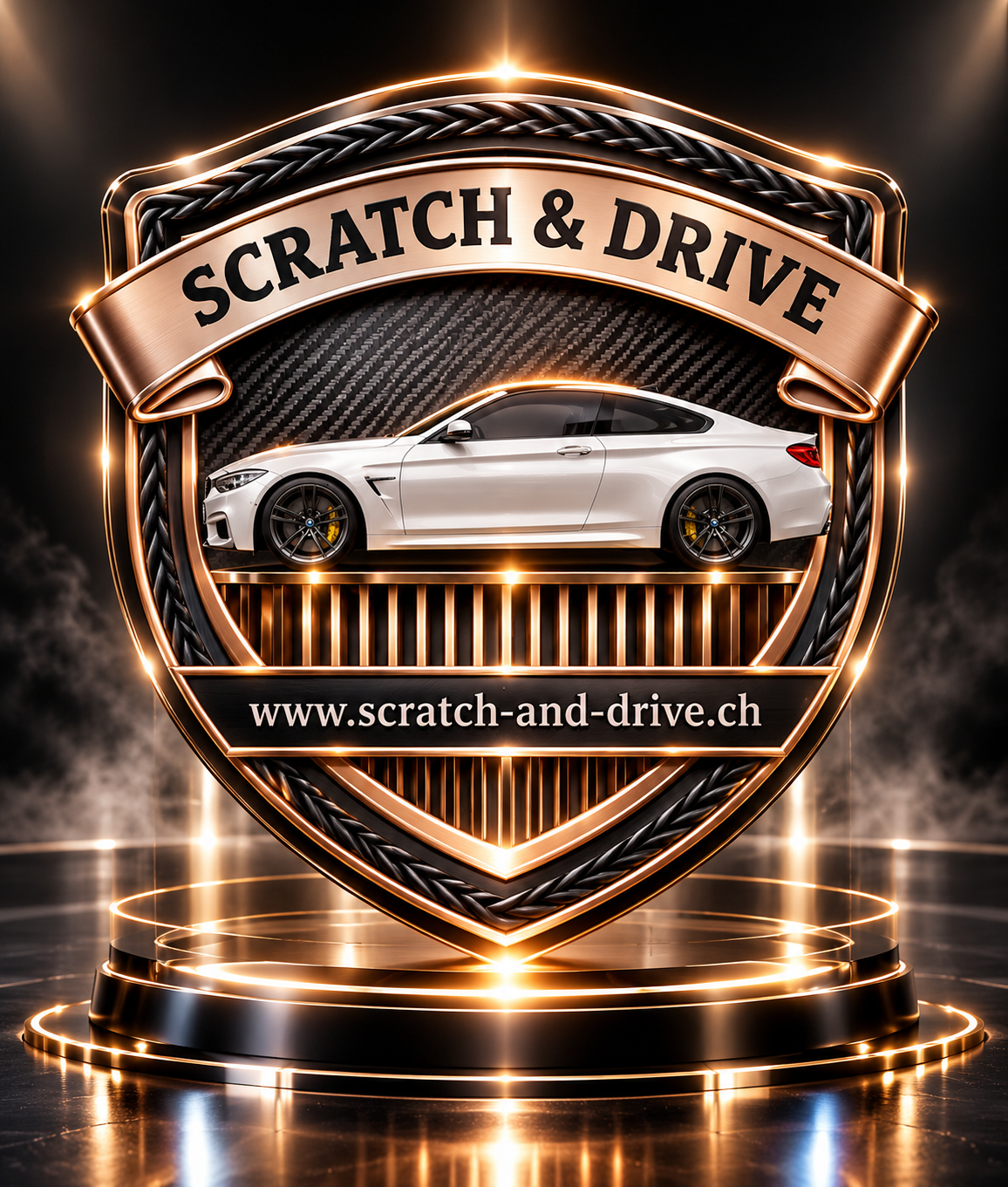 Scratch & Drive Steel Edition – Produktbild des Premium Autoduft-Sets im BMW-Stil