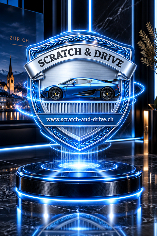 Scratch & Drive Ocean Blue Edition – Produktbild des Autoduft-Sets im Koenigsegg-Stil