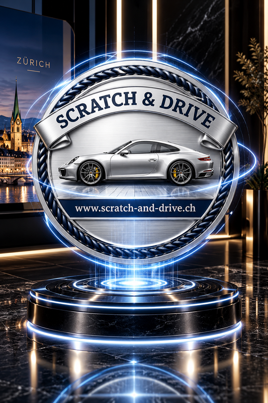 Scratch & Drive Platinum Edition – Produktbild des Premium Autoduft-Sets im Porsche-Stil