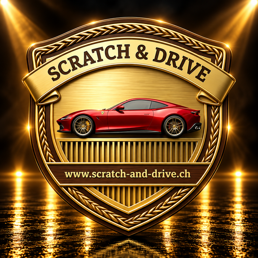 Scratch & Drive Racing Red Edition – Autoduft-Wappen mit rotem Ferrari-Sportwagen