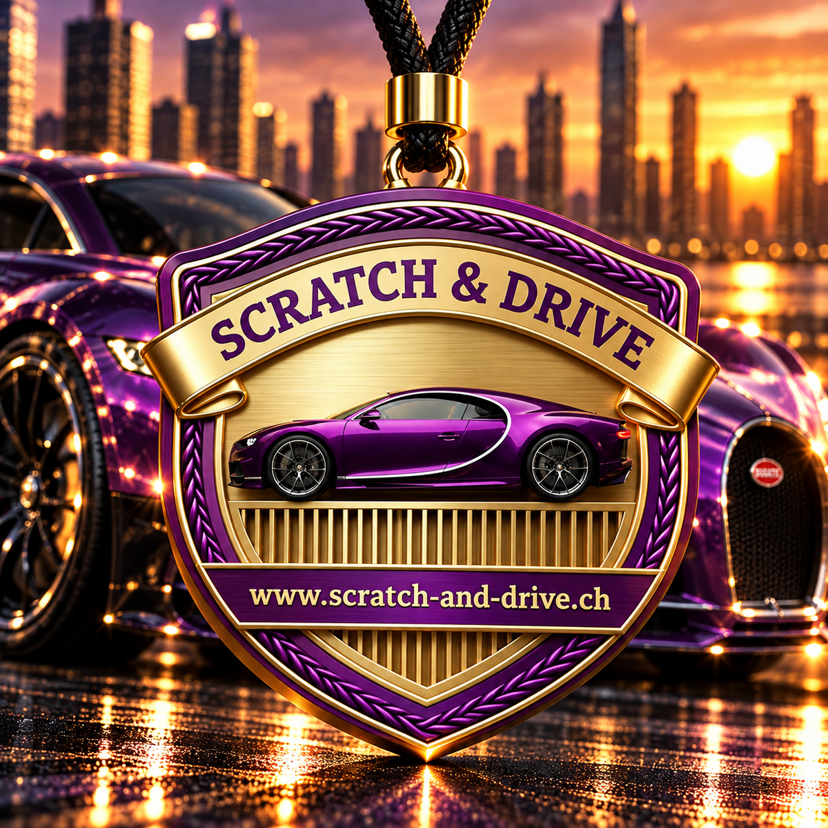Scratch & Drive Violet Edition – Premium Autoduft-Set im Bugatti-Stil